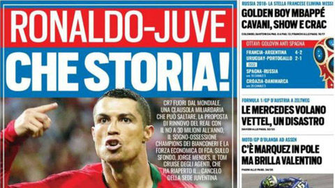 Chuyển nhượng 1/7: Juventus muốn có Ronaldo