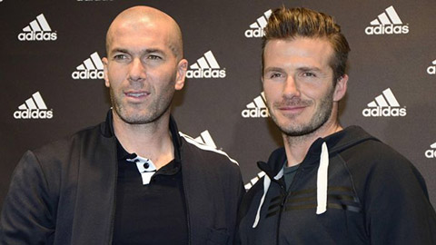 Zidane vỗ tay thán phục Beckham sau thử thách sút trúng xà