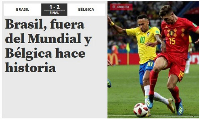  Tờ Mundo Deportivo thì khẳng định Bỉ đã làm nên lịch sử