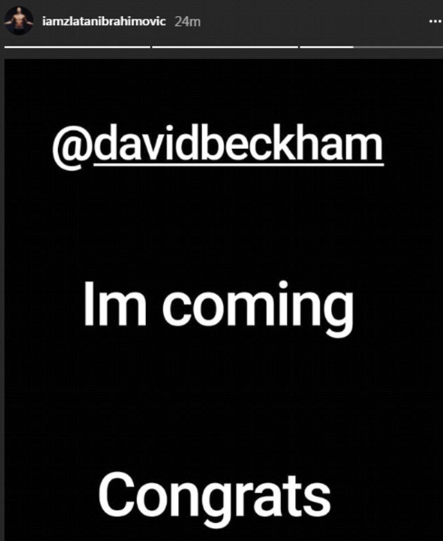 Ibra chúc mừng Beckham đã thắng cược