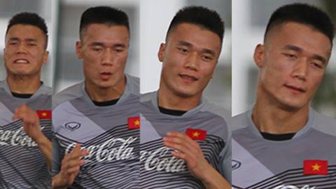 Khuôn mặt hài hước của Tiến Dũng trong bài kiểm tra của Olympic Việt Nam