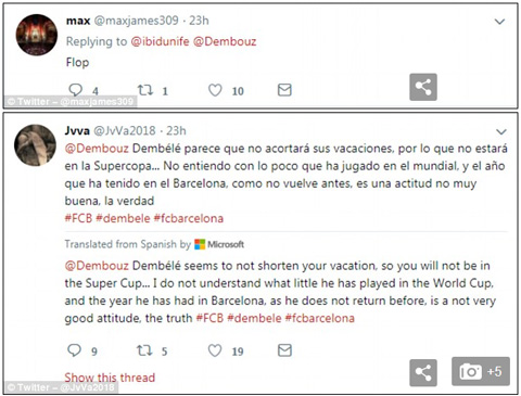 Dembele bị chỉ trích là bản hợp đồng thất bại của Barca