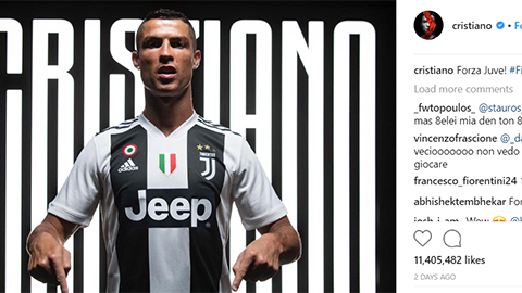 Mạng xã hội của Juve thay đổi thế nào sau 1 tháng đón Ronaldo?