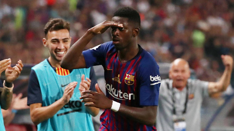 Dembele tạm dẹp tan những hoài nghi bằng bàn ấn định thắng lợi cho Barca ở trận tranh Siêu Cúp Tây Ban Nha