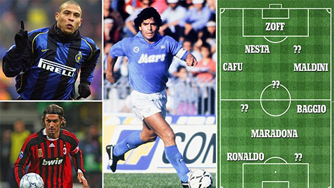 Đội hình Serie A hay nhất mọi thời đại: Có Maradona, Ronaldo 'béo'