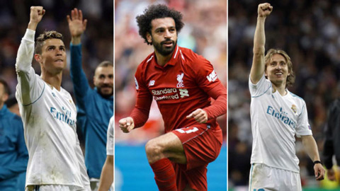 Ronaldo, Salah và Modric tranh giải Cầu thủ xuất sắc nhất châu Âu