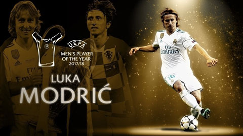 Modric giành giải Cầu thủ xuất sắc nhất năm của UEFA