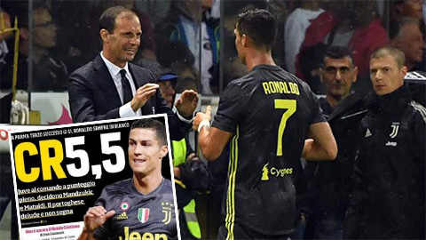 Allegri cảnh báo Ronaldo khó ghi 40 bàn ở Serie A