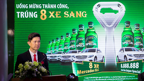 Nhãn hàng bia Saigon Special công bố chương trình khuyến mại 'Uống mừng thành công, trúng tám xe sang'