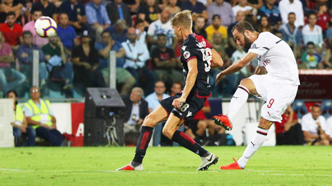 Ronaldo ghi 2 bàn để giúp Juventus hạ Sassuolo 2-1, còn Higuain ghi 1 bàn giúp Milan thoát thua 