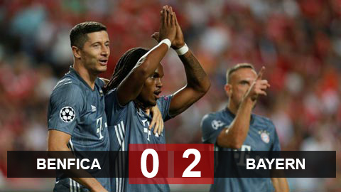Benfica 0-2 Bayern: "Hùm xám" thắng thực dụng