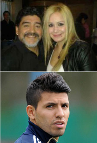 Aguero đã bỏ rới Giannina và cướp Karina trước mũi bố vợ hụt Maradona (ảnh trên)