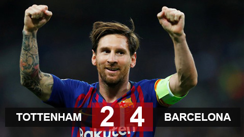 Tottenham 2-4 Barca: Ngày của Messi