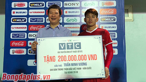 Minh Vương nhận 200 triệu từ siêu phẩm vào lưới Hàn Quốc