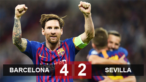 Barcelona 4-2 Sevilla: Messi tỏa sáng và... chấn thương