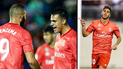 Benzema và Asensio là những ngôi sao đã tỏa sáng giúp Real có thế trận dễ dàng trước Melilla