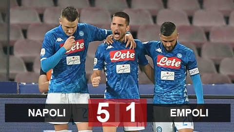 Napoli 5-1 Empoli: Hat-trick dành cho Mertens