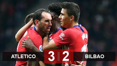 Atletico 3-2 Bilbao: Thắng ngược phút bù giờ