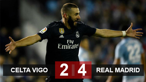 Celta Vigo 2-4 Real Madrid: Rút ngắn khoảng cách với Barca