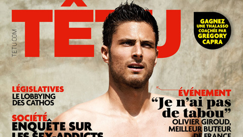 Giroud từng chụp ảnh bìa cho tạp chí dành cho người đồng tính của Pháp