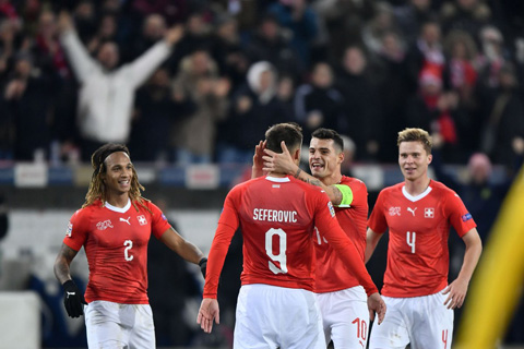 Thụy Sỹ hiên ngang giành vé vào bán kết UEFA Nations League