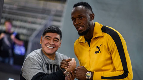 Usain Bolt sắp về dưới trướng của Diego Maradona