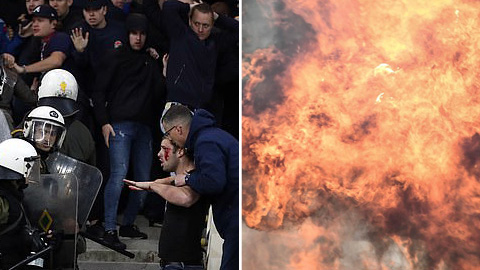 Bom xăng nổ ở Hy Lạp, CĐV Ajax đổ máu rời sân