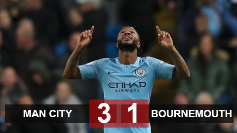 Man City 3-1 Bournemouth: Man xanh tạm cắt đuôi Liverpool
