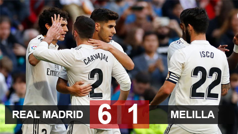 Real Madrid 6-1 Melilla: Áo trắng mở tiệc bàn thắng
