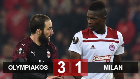 Olympiakos 3-1 Milan: Milan bị loại nhục nhã