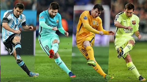 Kỹ năng đá phạt của Messi đã tiến bộ rất nhiều nhờ khổ luyện