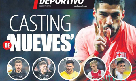 Tờ Mundo Deportivo đưa ra danh sách các mục tiêu thay thế Suarez trên trang bìa