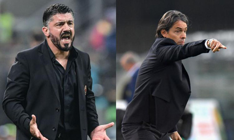 Gattuso và Inzaghi (phải) đều chưa để lại dấu ấn trong nghiệp HLV