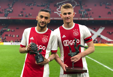De Ligt và Hakim Ziyech, hai tài năng trẻ sáng giá của Ajax