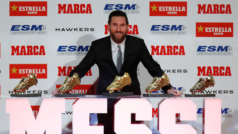 Messi thành người đầu tiên giành 5 Chiếc giày vàng châu Âu