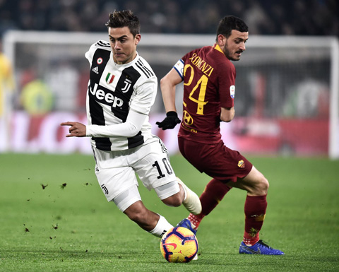 Juventus lấn lướt hoàn toàn Roma trong nửa đầu hiệp 1