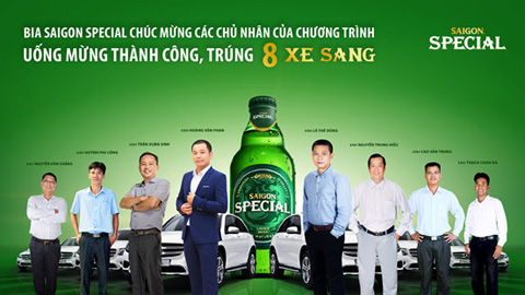 Bia Saigon Special trao tặng 8 xe sang, lan toả cảm hứng thành công trên khắp cả nước