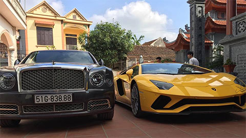 Cặp đôi siêu xe Lamborghini và Bentley hơn 100 tỷ về thăm quê nhà Hải Dương
