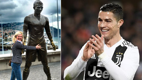 Tượng Ronaldo bị sờ nhẵn 'của quý'
