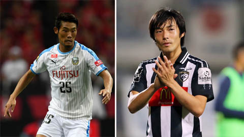 Morita (trái) hiện đang thi đấu cho Kawasaki Frontale trong khi Nakajima chinh chiến trong màu áo Portimonense của Bồ Đào Nha
