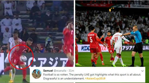 Bàn gỡ hòa của UAE gây tranh cãi khắp các mạng xã hội