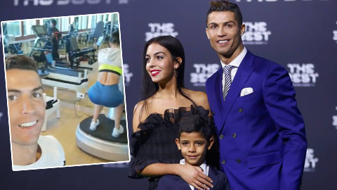 Ronaldo khoe buổi tập gym gia đình