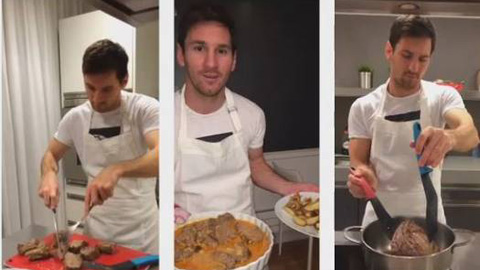 Năm mới, Messi lại chăm chỉ đi 'học ăn'