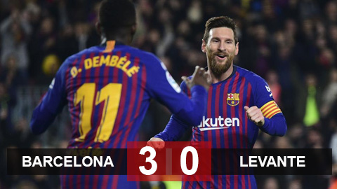Barca 3-0 Levante: Dembele và Messi đưa Barca vào tứ kết