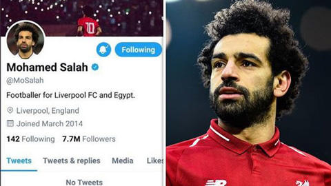 Salah bất ngờ biến mất hoàn toàn trên mạng xã hội