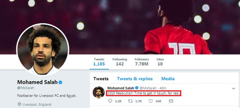 Salah đưa ra thông báo khó hiểu trước khi đóng các tài khoản mạng xã hội