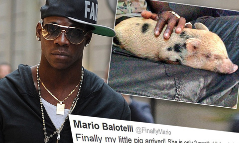 Balotelli từng tin rằng lợn mang đến may mắn cho anh