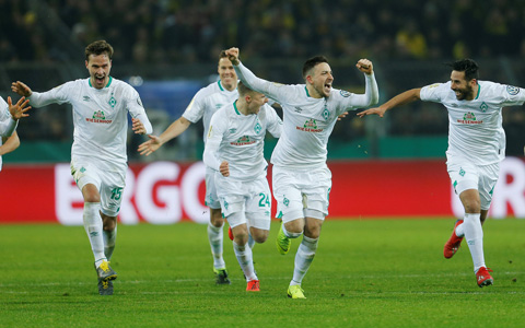 Bremen đã vượt qua Dortmund sau loạt luân lưu cân não