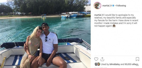 Martial xin lỗi hôn thê công khai trên mạng xã hội