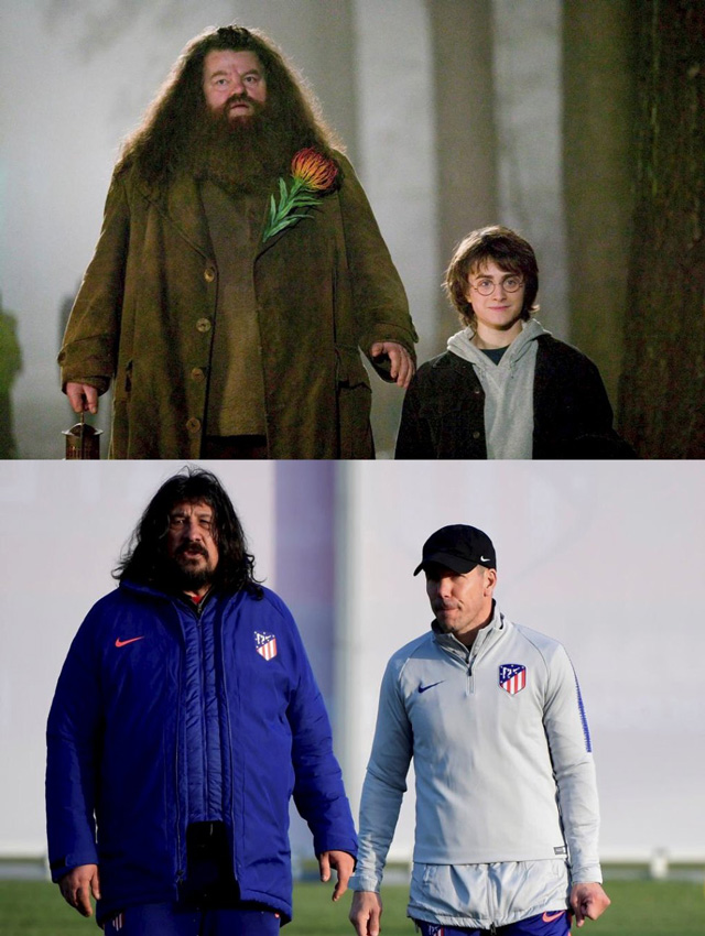 Bộ đôi German Burgos và Diego Simeone được ví như Giáo sư Rubeus Hagrid và cậu bé phù thủy Harry Porter trong bộ truyện lừng danh 